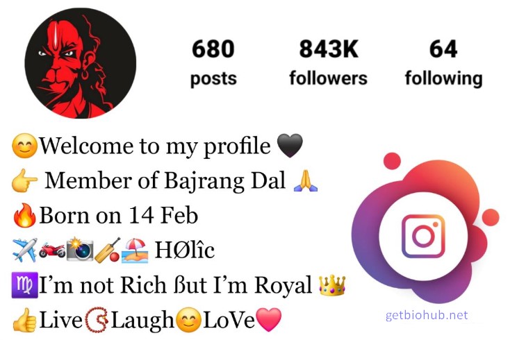 Bajrang Dal Bio for Instagram